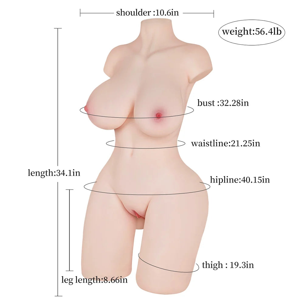 Isuld: Torse féminin taille réelle en TPE avec seins en gel 25,6 kg