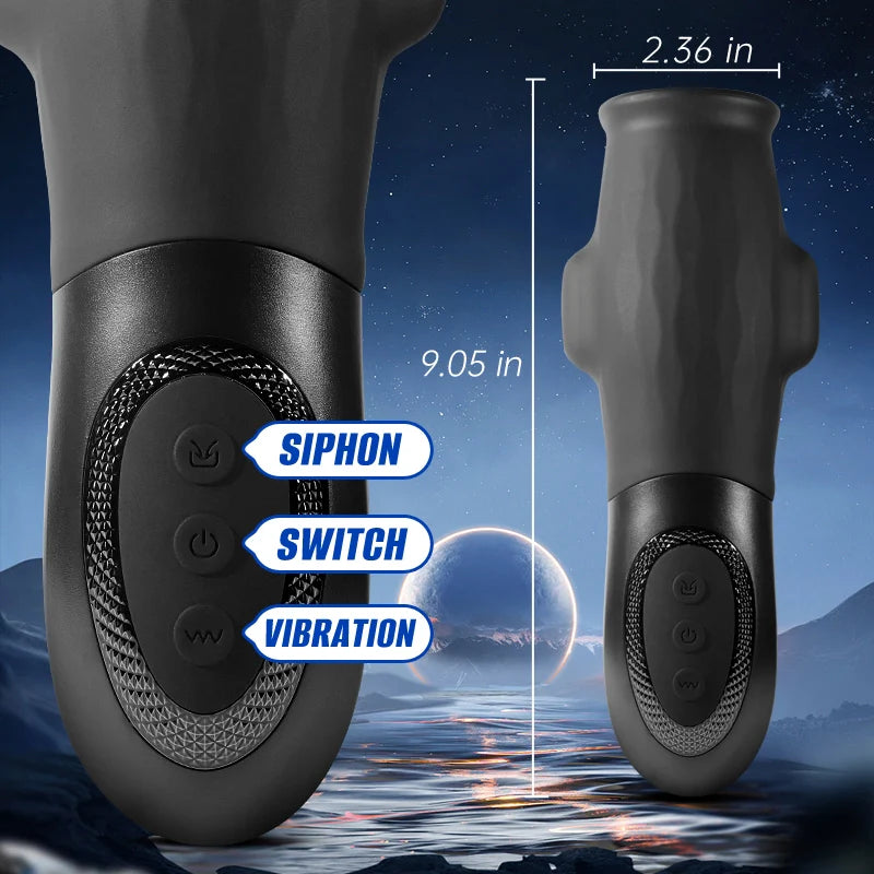 XS3: Masturbateur Suceur Compact avec 5 Succions, 9 Vibrations et Gaine Ajustée