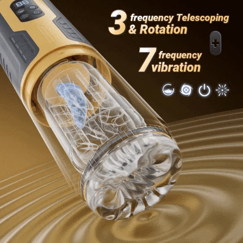 XR15: Masturbateur Automatique 5-en-1 avec Va-et-Vient, Rotation, Langue et Double Vibration