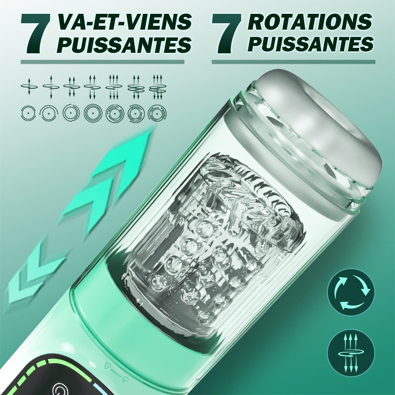 XR4: Masturbateur Automatique Étanche avec Succion, Rotation, Va-et-Vient et Vibration