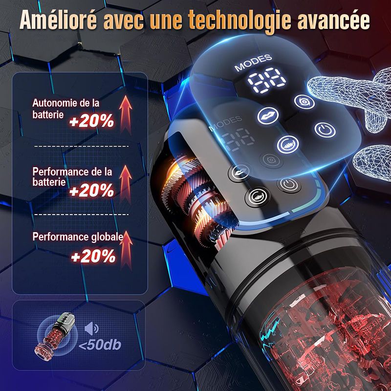 XR4 PRO: Masturbateur Automatique IPX7 avec Application, Succion, Rotation et Vibration