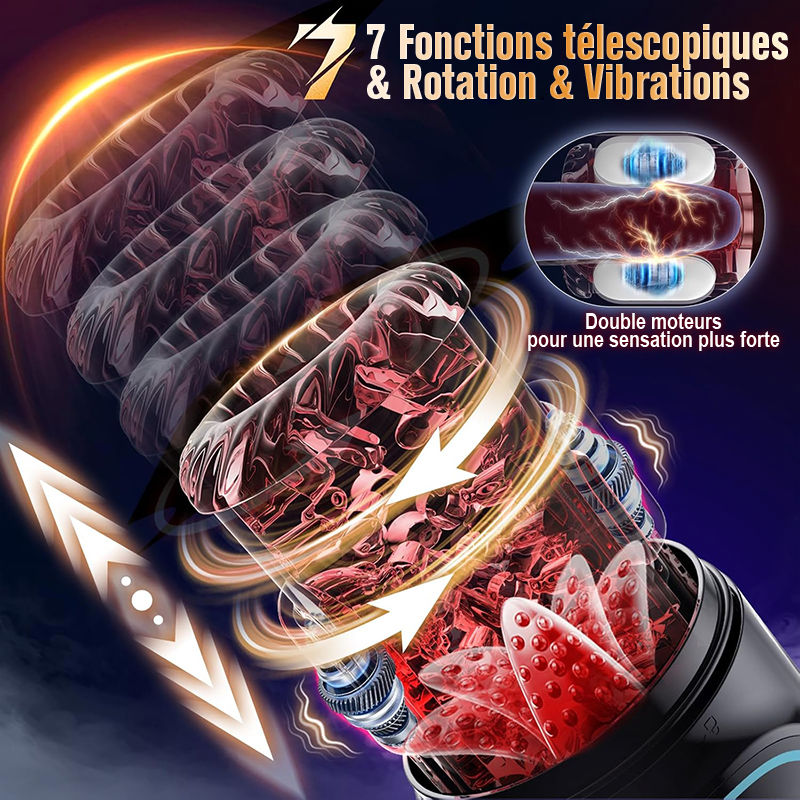 XR4 PRO: Masturbateur Automatique IPX7 avec Application, Succion, Rotation et Vibration