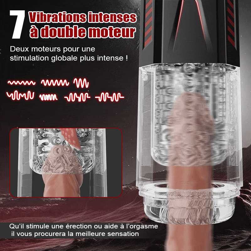 XR6: Masturbateur Automatique Transparent avec Rotation, Va-et-Vient, Vibration et Langue