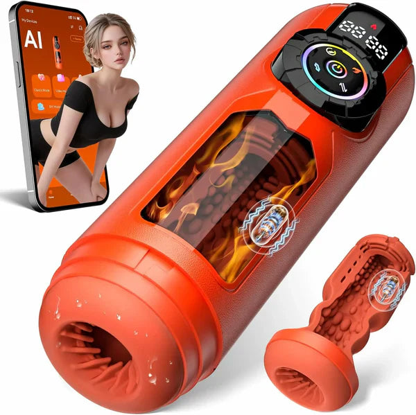 XT12: Masturbateur Automatique 5-en-1 avec Succion, Va-et-Vient, Vibration, Chauffage et App