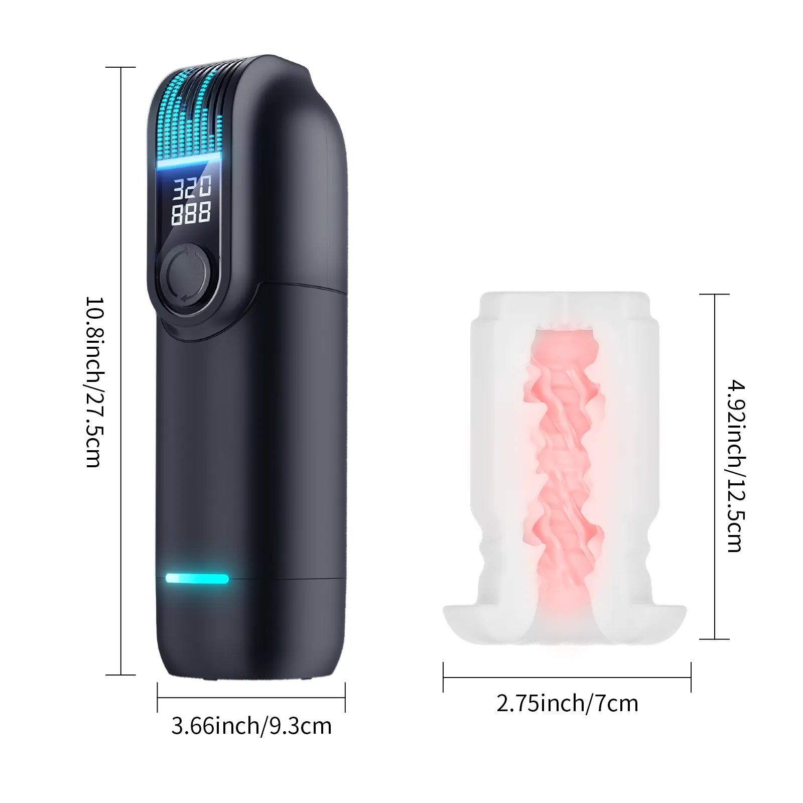 Leten Black Hole Pro: Masturbateur Automatique avec 320 Coups/min, Double Chauffage et Contrôle Progressif