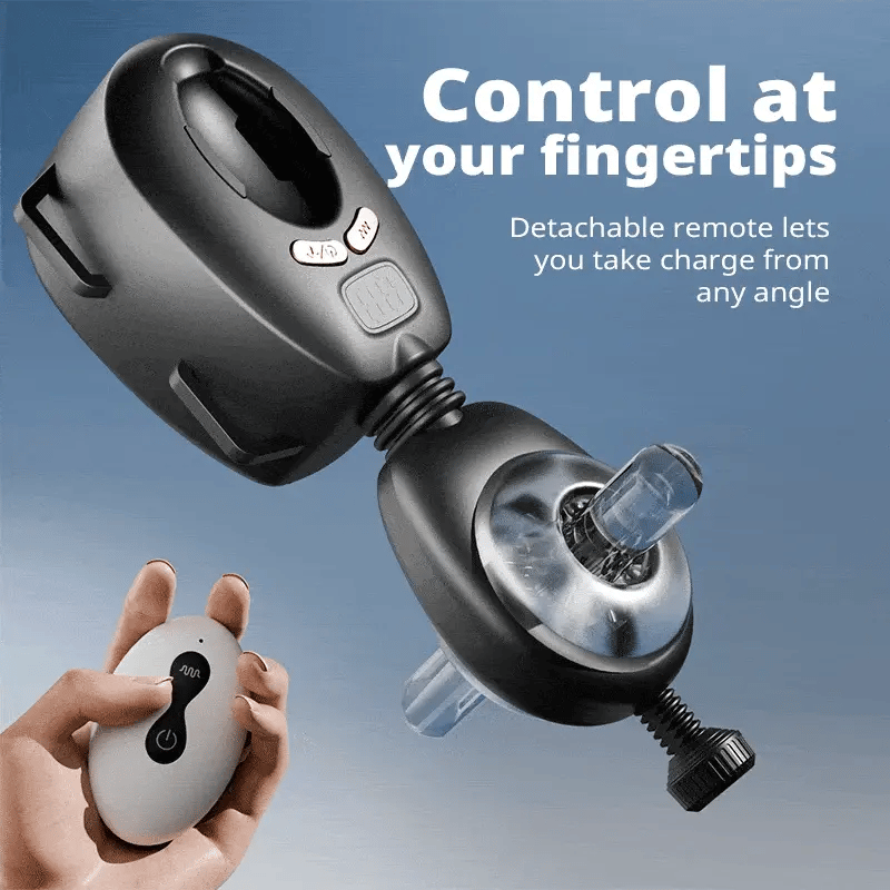 XT11: Masturbateur Main Libre Portable avec Sangle, 9 Va-et-Vient, 9 Vibrations et Télécommande