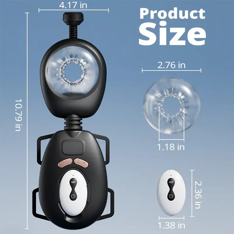 XT11: Masturbateur Main Libre Portable avec Sangle, 9 Va-et-Vient, 9 Vibrations et Télécommande
