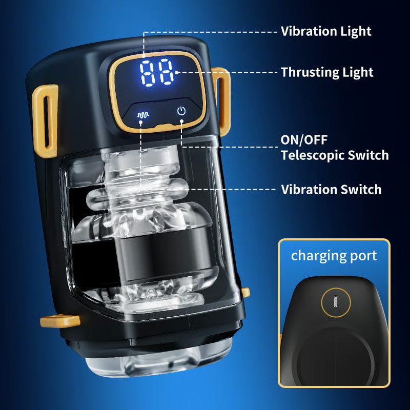 XT2: Masturbateur Main Libre Portable avec Sangles Réglables, 9 Modes et Vibration
