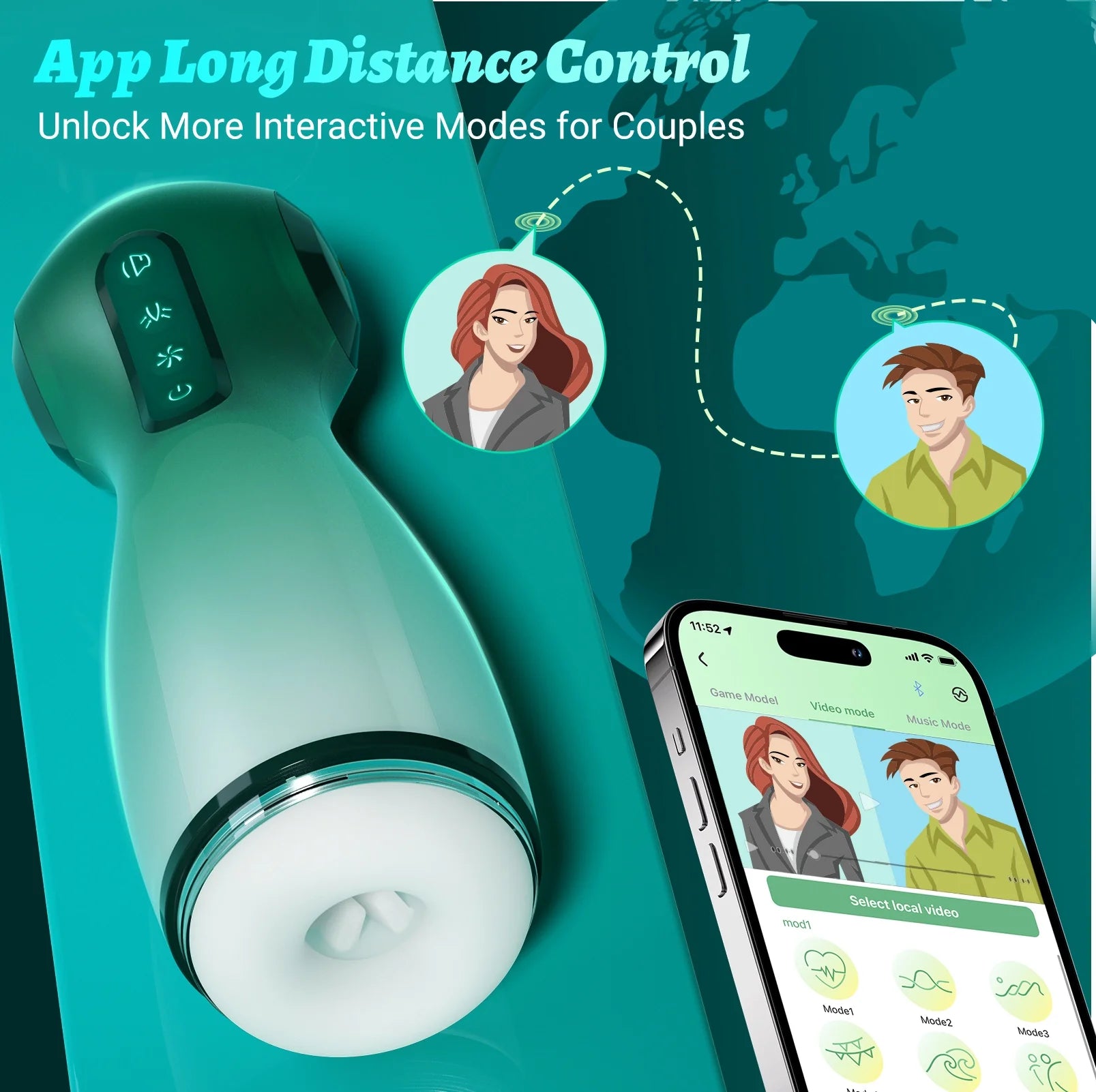 XS7: Masturbateur Suceur avec Vibration, Airbags, Application et Audio Réaliste
