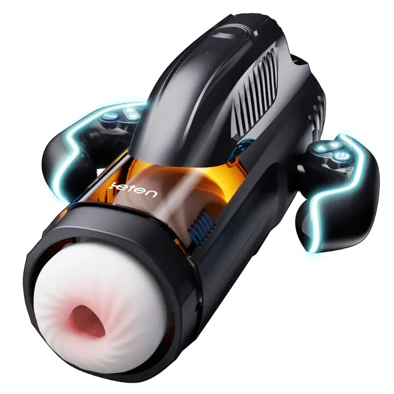 Leten Powerful Blasting: Masturbateur Va et Vient avec Succion, Chauffage et Double Poignée