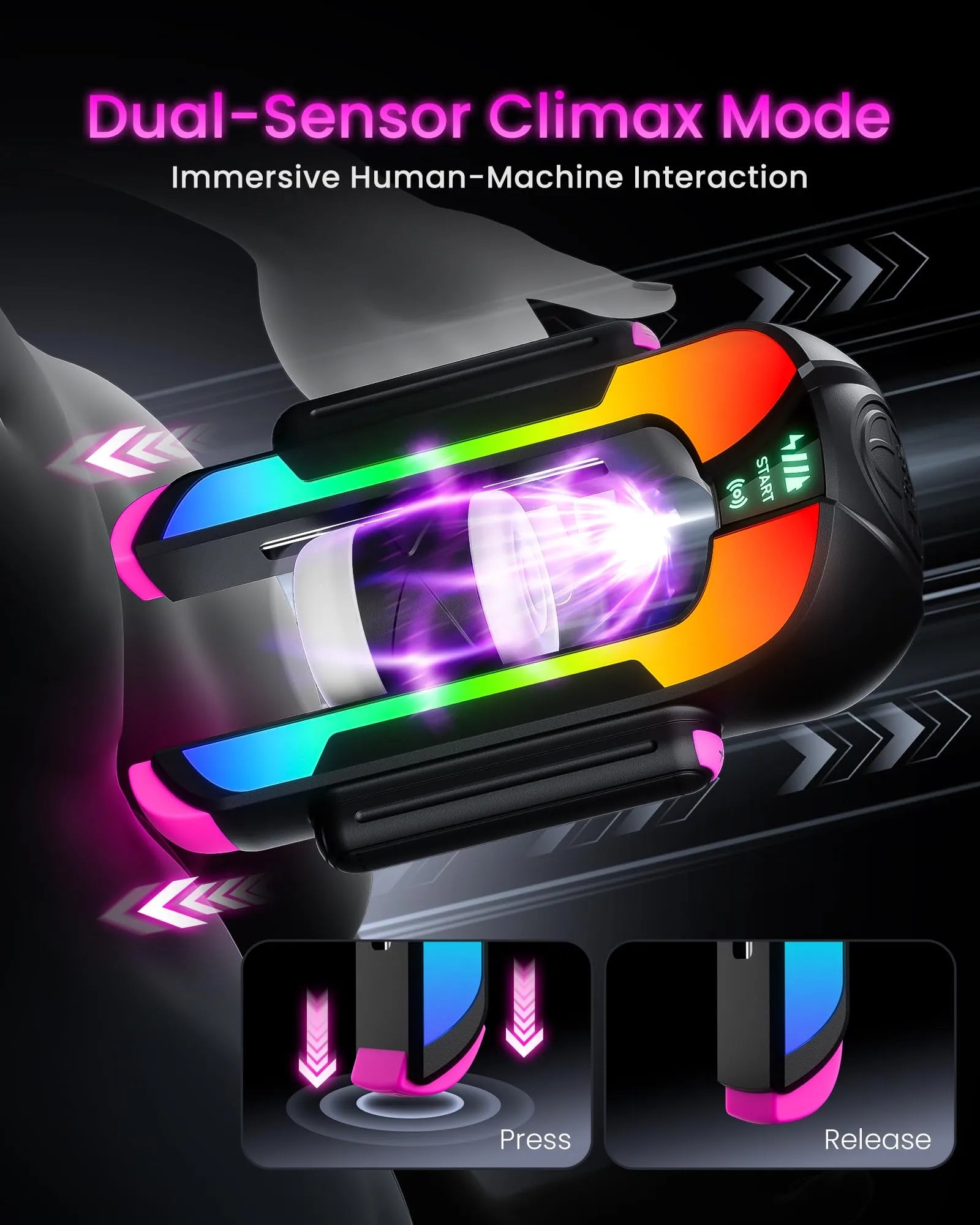 XT17: Masturbateur Va et Vient avec App, 4 Niveaux de Course, Capteurs de Pression et Moteur <40 dB