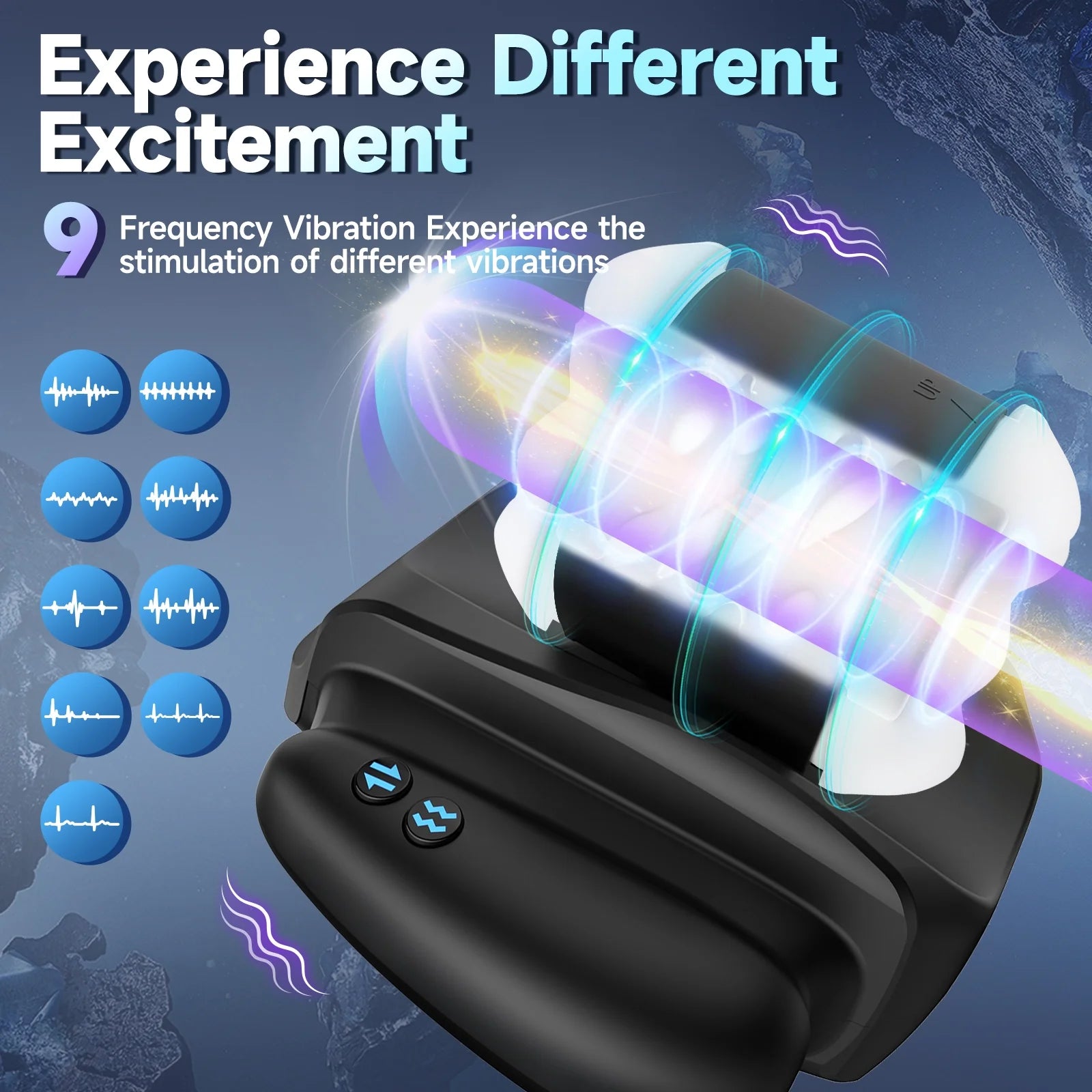 XT19: Masturbateur Va et Vient Mini avec App, 9 Vibrations, 3 Vitesses et Support Smartphone