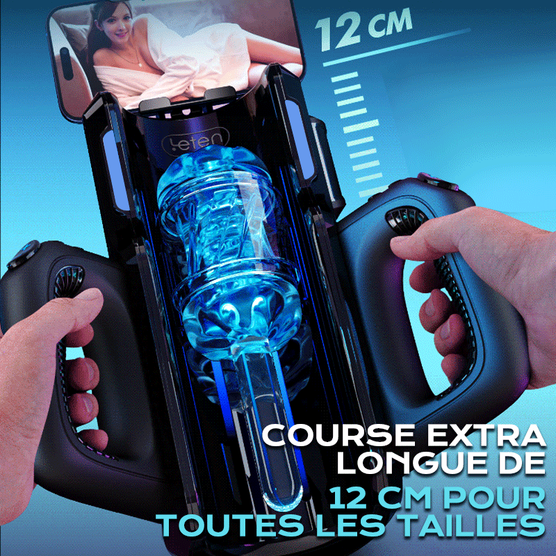 Leten Cannon King: Masturbateur Va et Vient Haute Vitesse avec 700 Coups/min, Double Gaine et Support Smartphone