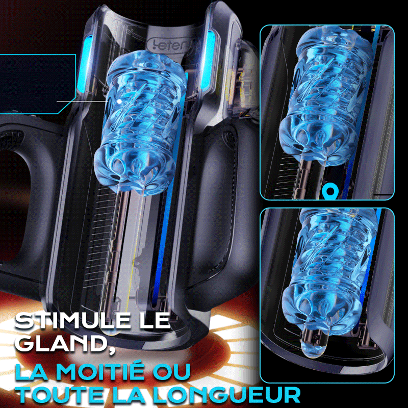 Leten Cannon King: Masturbateur Va et Vient Haute Vitesse avec 700 Coups/min, Double Gaine et Support Smartphone