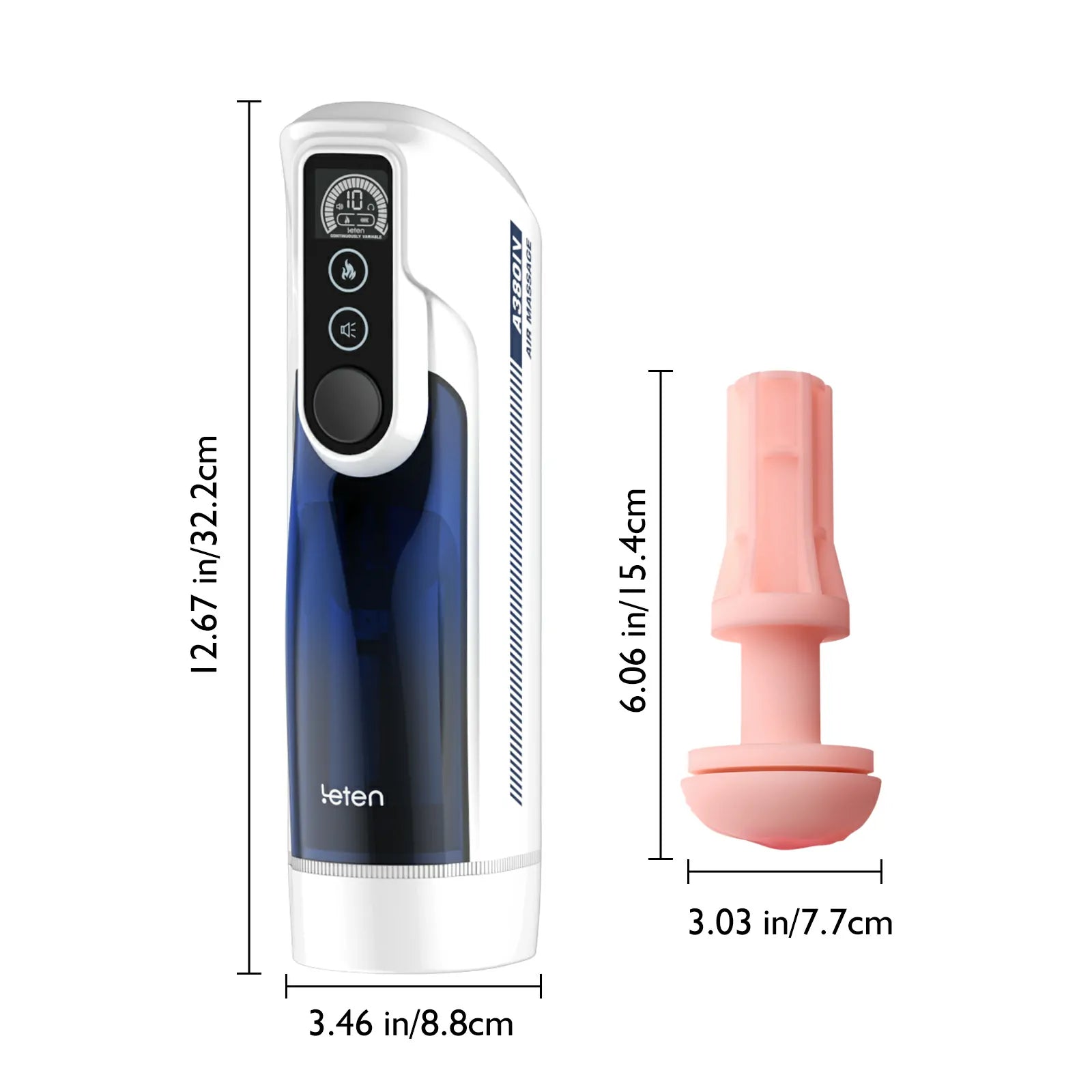 Leten A380 IV: Masturbateur Va et Vient avec Mouvement Oscillant, Chauffage et Fenêtre Transparente