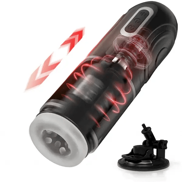 XR12: Masturbateur Ventouse avec Va-et-Vient, Rotation et Audio Réaliste