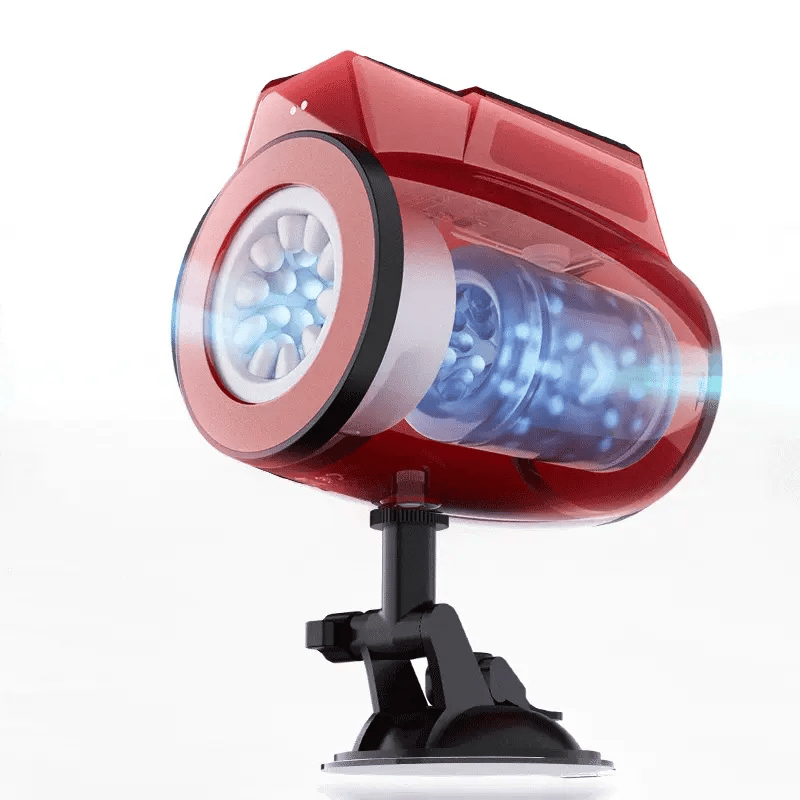 XR7: Masturbateur Ventouse IPX7 à Canal Traversant avec Rotation, Va-et-Vient et Vibration