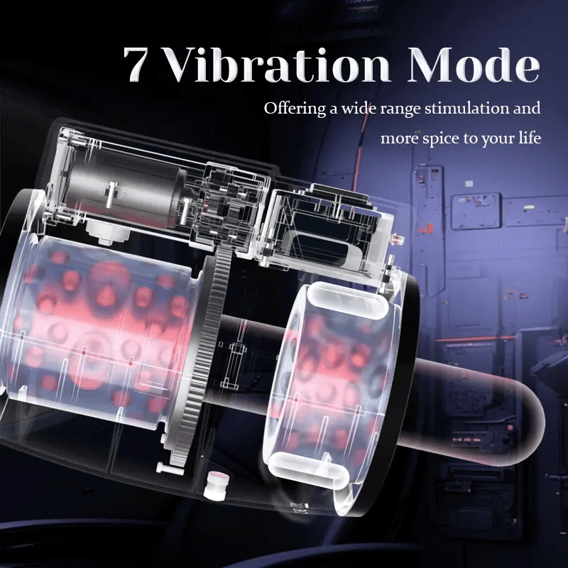 XR7: Masturbateur Ventouse IPX7 à Canal Traversant avec Rotation, Va-et-Vient et Vibration