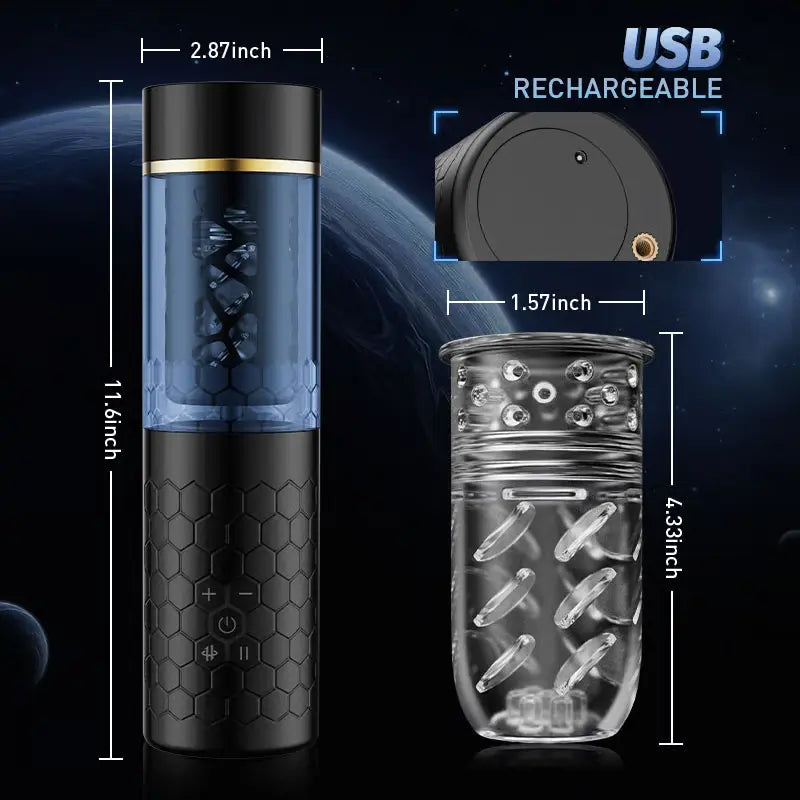 XR11: Masturbateur Ventouse avec Base Réglable, 10 Modes de Va-et-Vient et Rotation
