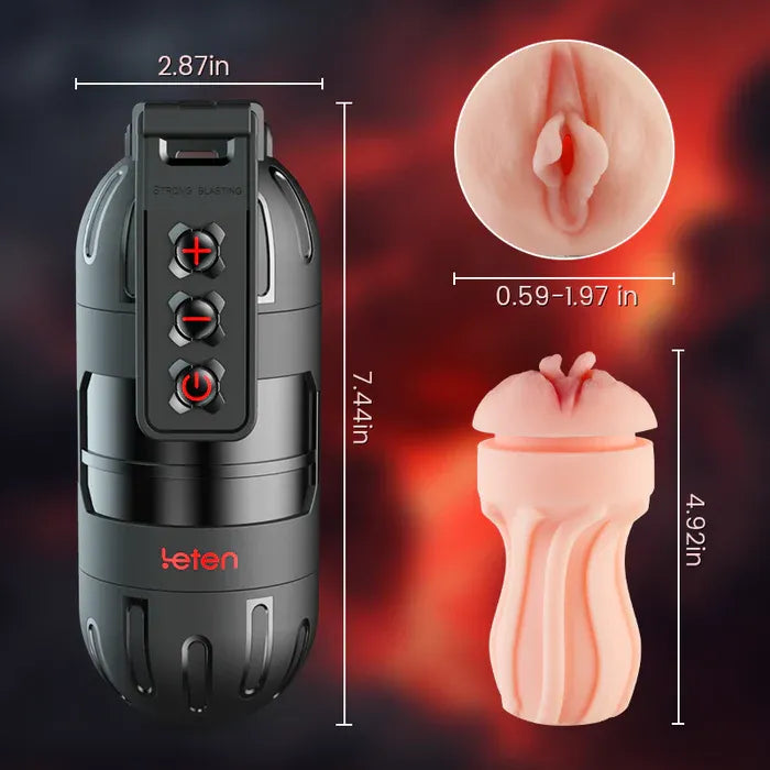 Leten Powerful Blasting: Masturbateur Vibrant avec Contrôle par Application, Canal Réaliste et Mode Vocal