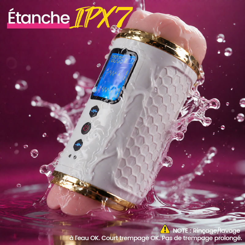 XV12: Masturbateur Vibrant Traversant Double Entrée, IPX7 et 10 Modes