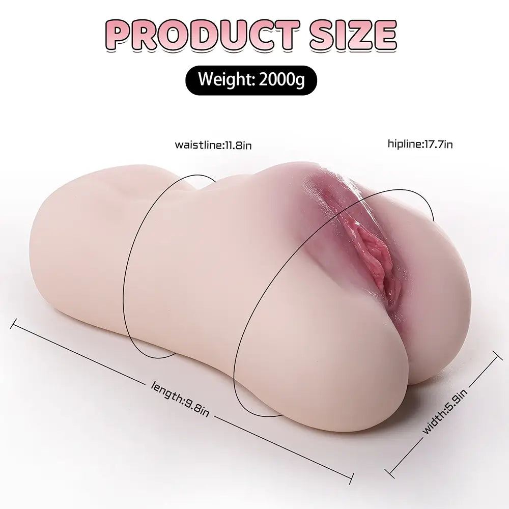 Marion: Masturbateur Vagin Double Canal 9.8" - Poids 2 kg avec Canal Vaginal 8" et Canal Anal 4.1"