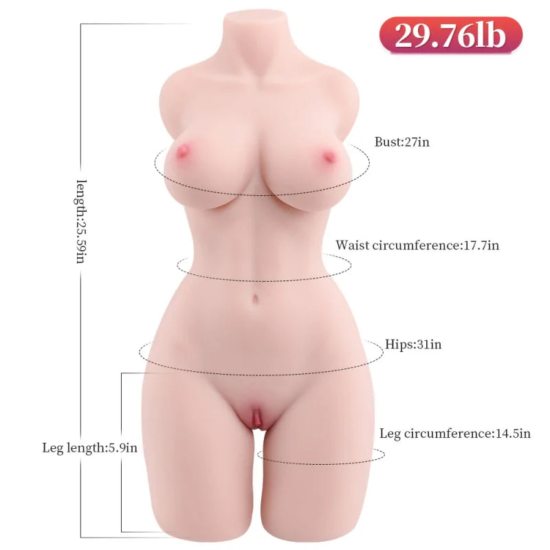 Peyton: Torse féminin réaliste 3 en 1 en TPE 13,5 kg