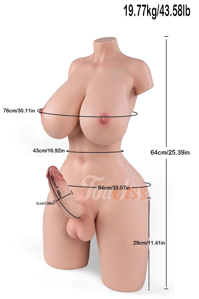 Sabrina: 19,77 kg Torse en Silicone Transgenre
