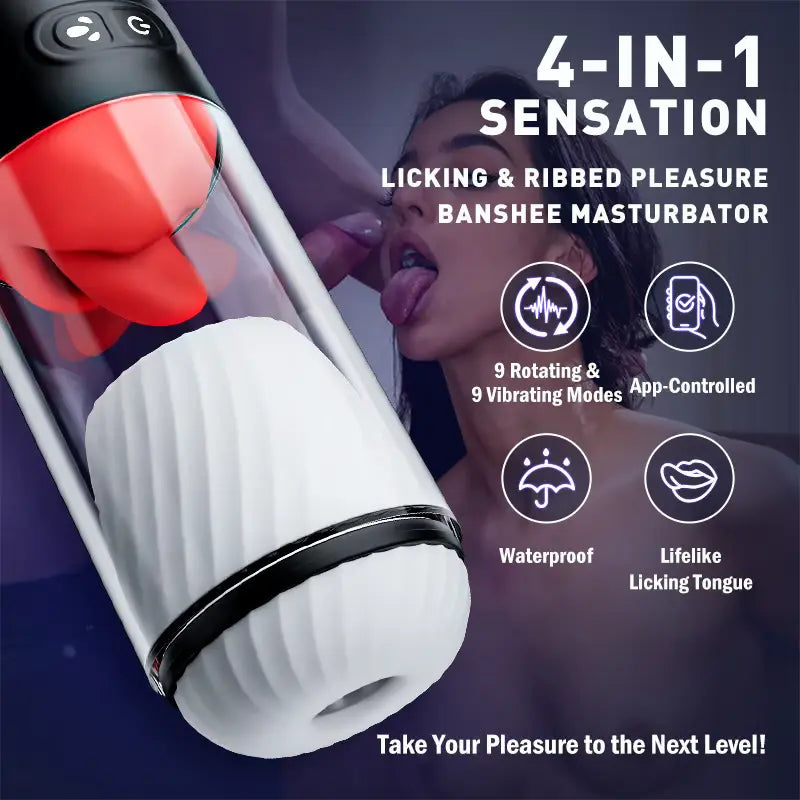 XR10: Simulateur de Fellation avec Contrôle par Application, Langue 360° et 9 Modes