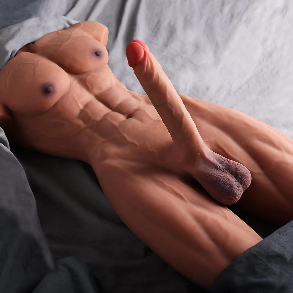 Tony – Torse masculin musclé 15,9 kg avec dildo réaliste 21,5 × 4,3 cm