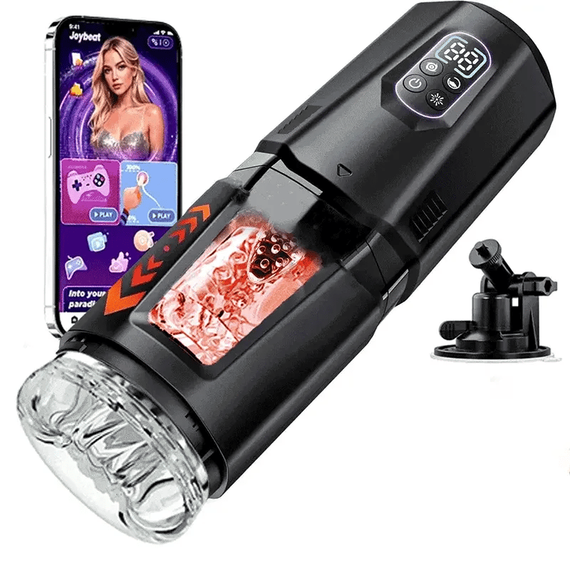 XR19: Masturbateur Main Libre avec Base Ventouse, Application, Rotation et Double Vibration