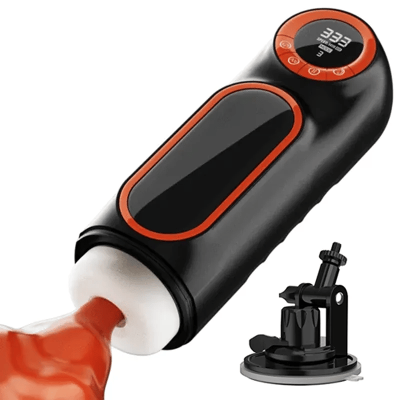 XT1: Masturbateur Va et Vient avec Base Ventouse, Succion, Vibration et Interface LED