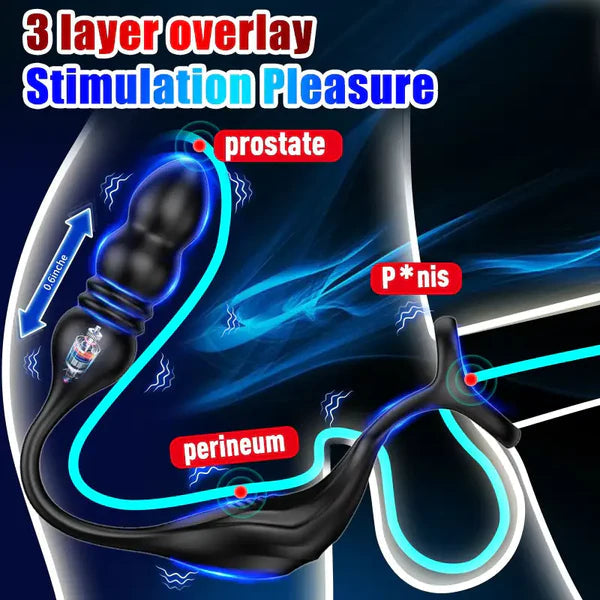 PM6: Masseur Prostatique Va-et-Vient avec 9 Modes et Télécommande Sans Fil