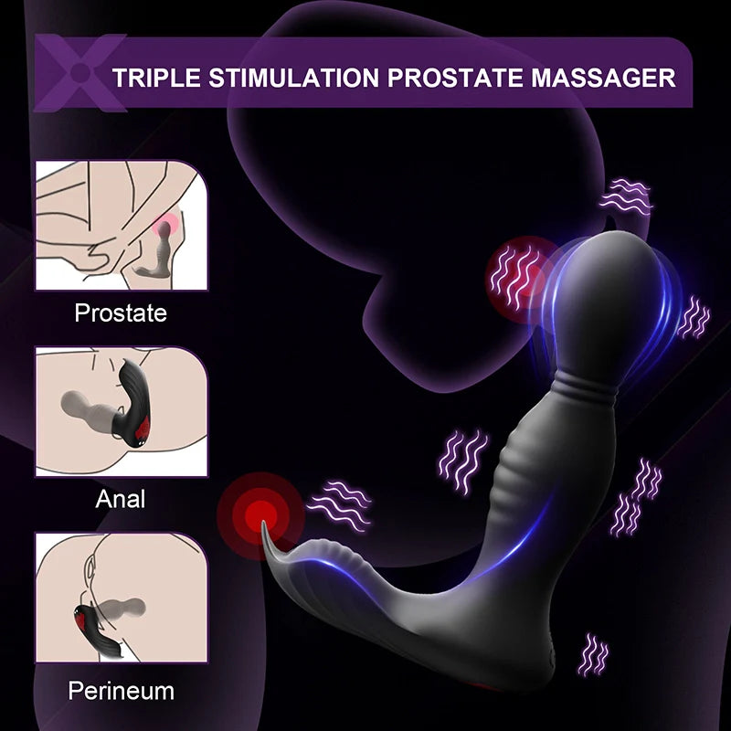 PM8: Masseur Prostatique Rotatif avec Stimulation Type Langue, App et Télécommande