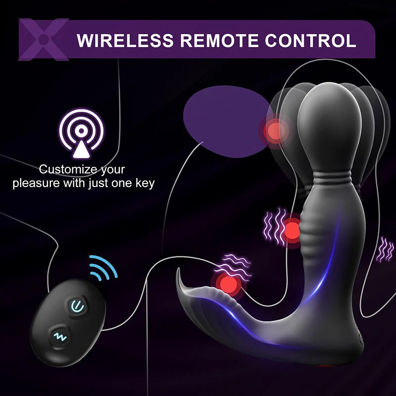 PM8: Masseur Prostatique Rotatif avec Stimulation Type Langue, App et Télécommande