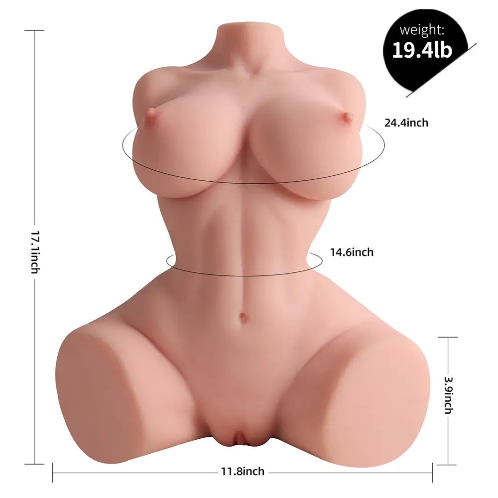 Léa: Masturbateur Buste TPE de 8.75 kg avec Poitrine en Gel Souple et Structure 1:1