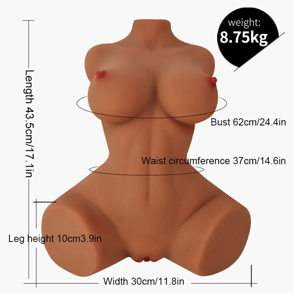 Léa: Masturbateur Buste TPE de 8.75 kg avec Poitrine en Gel Souple et Structure 1:1