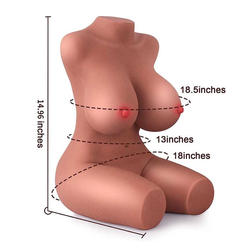 Manon: Masturbateur Buste Tout-en-Un 3.1 kg - Silhouette Hâlée avec Squelette Articulé et Jambes Mobiles