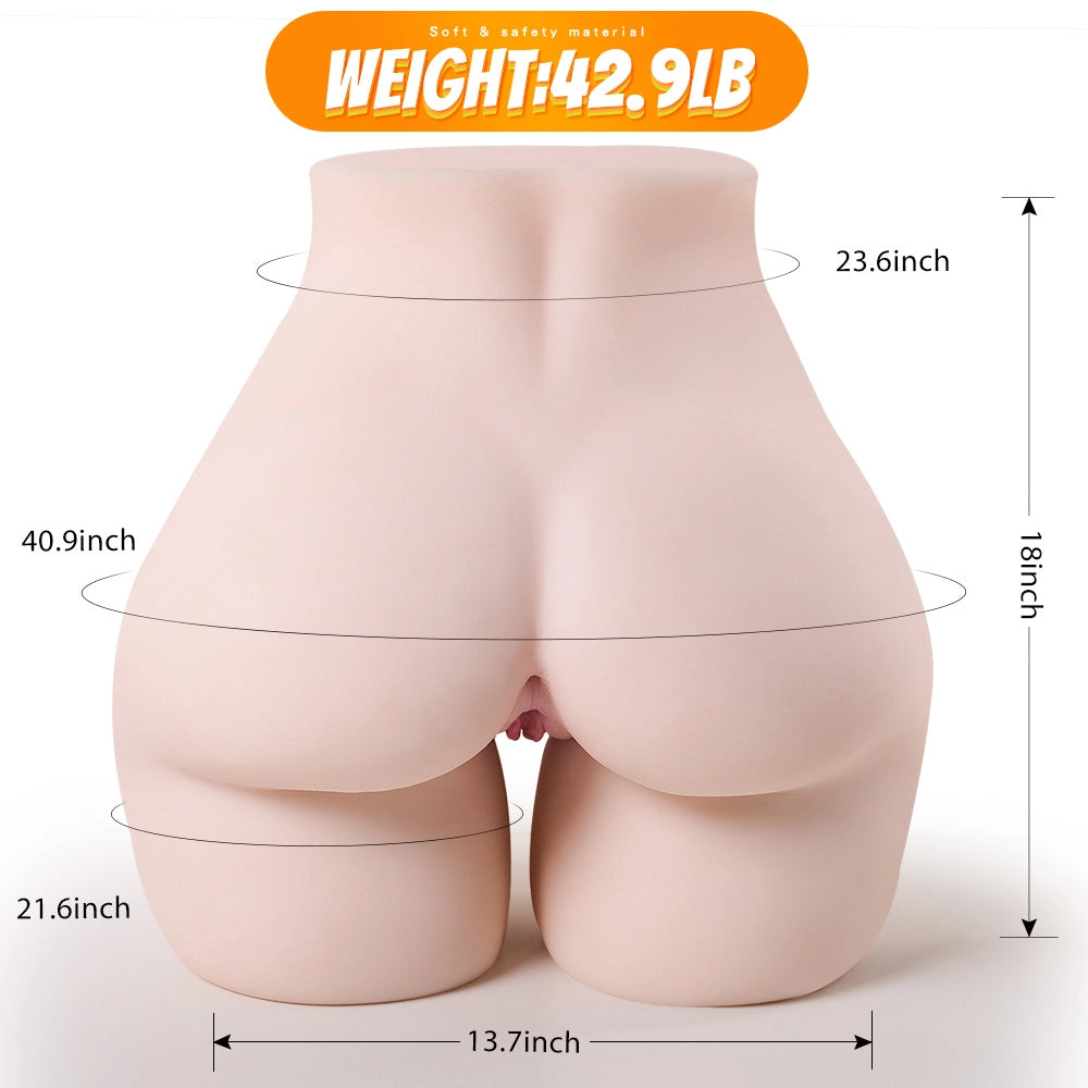 Margaux: Masturbateur Fessier BBW Taille Réelle 19.45 kg en TPE Ultra-Souple - Courbes XXL 1:1