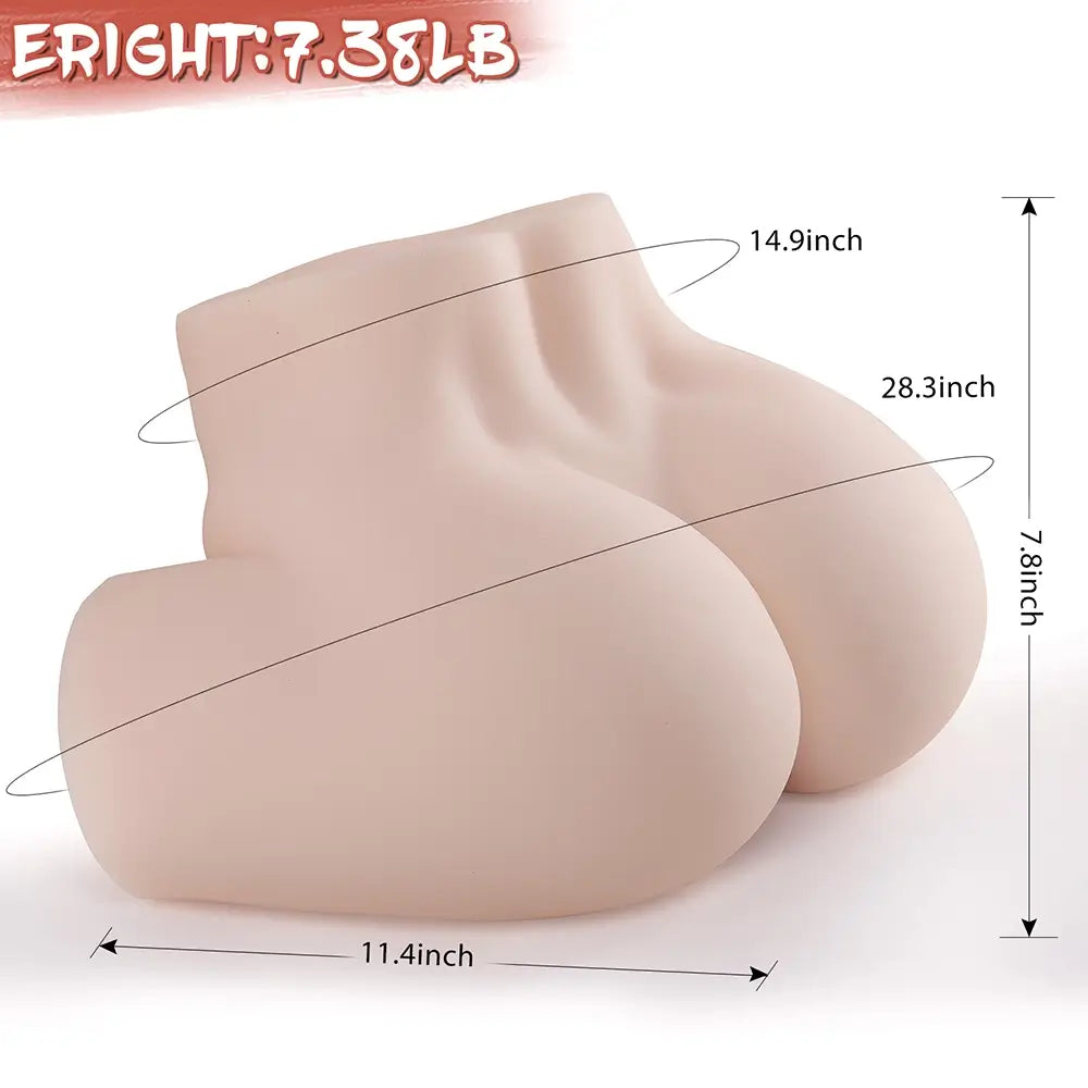 Sara: Masturbateur Fessier Compact en TPE Liquide Ultra-Doux - Modèle Léger 3.35 kg