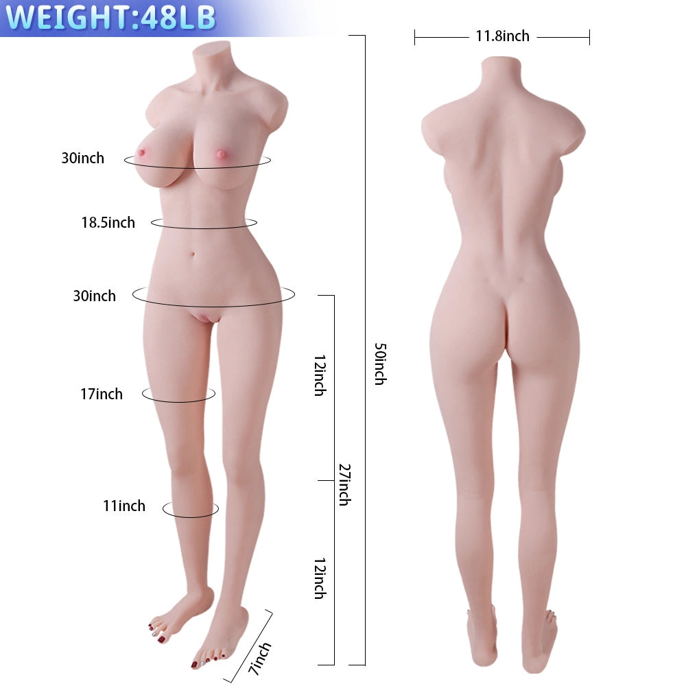 Clémence: Poupée Masturbateur Réaliste Intégrale 22 kg - Jambes Infinies et Pieds Sexy avec Squelette Souple