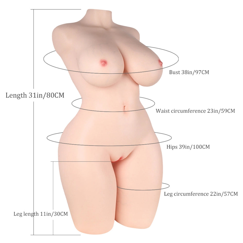 Océane: Masturbateur Silicone Silhouette Hourglass 31 kg - Poitrine en Gel et Hanches de 100 cm
