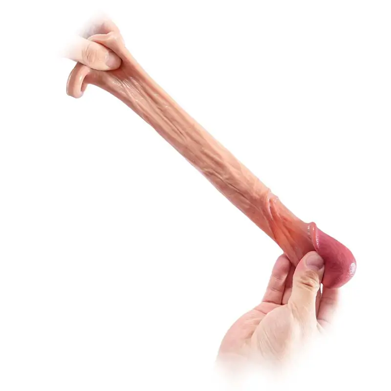 Gaine pénienne réaliste en silicone avec anneau testiculaire, longueur 16 cm