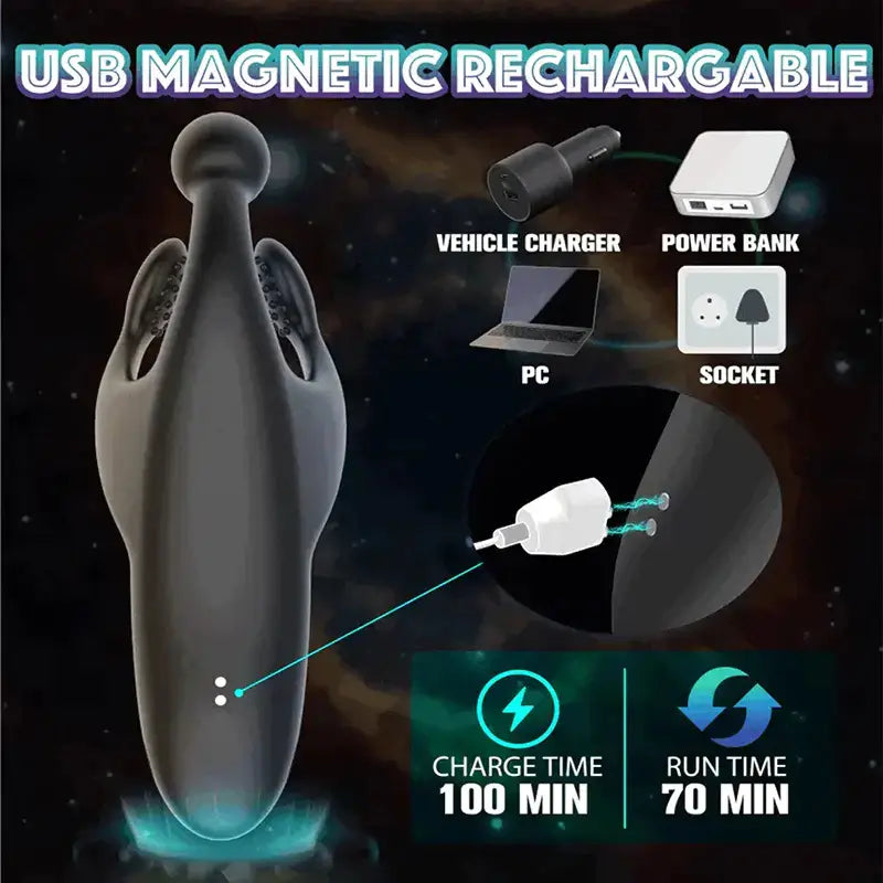 XG9: Stimulateur de Gland Portable avec 20 Modes de Tapotement et Vibration