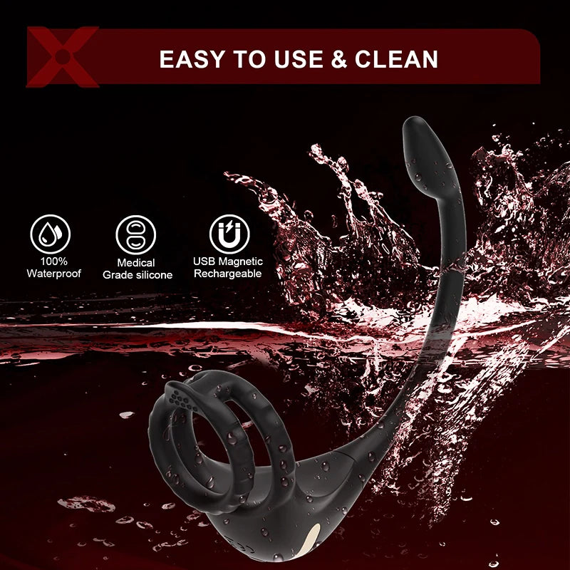 PM2: Stimulateur Prostatique 3-en-1 Double Moteur avec App ou Télécommande