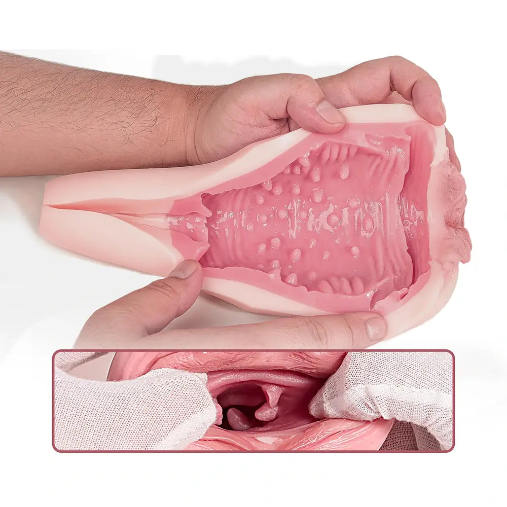 Adèle: Vaginette Silicone Réaliste 9.65" - Design Mature et Canal Texturé 6.8"