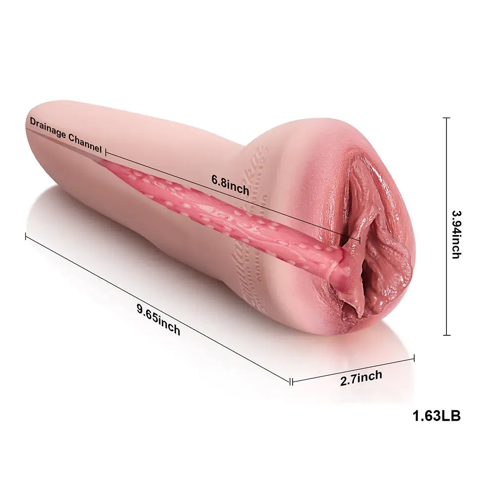 Élodie: Vaginette Silicone Réaliste 9.65" - Design Adulte et Canal Texturé 6.8"
