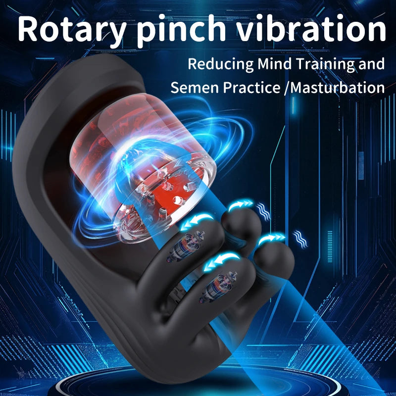 XG10: Vibrateur pour Homme avec Serrage, Rotation et 9 Modes de Stimulation